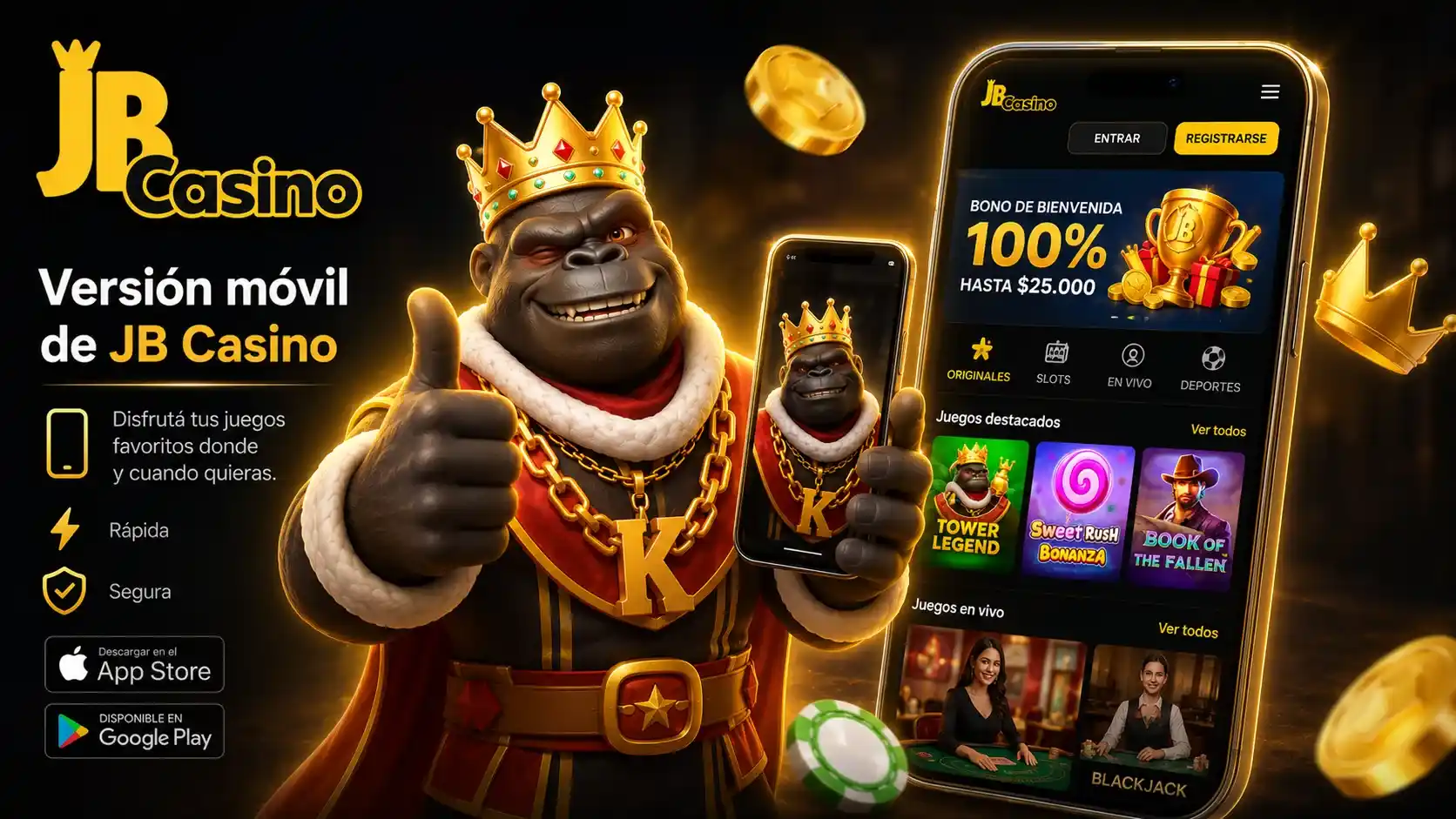 Versión móvil de JB Casino